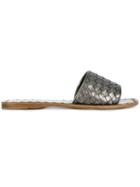 Bottega Veneta Argento Antique Intrecciato Calf Sandals - Grey