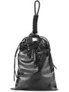 22/4 By Stephanie Hahn Crocodile Skin Effect Drawstring Tote