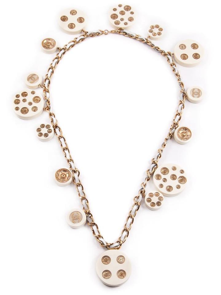 Chanel Vintage Encrusted Logo Disk Necklace