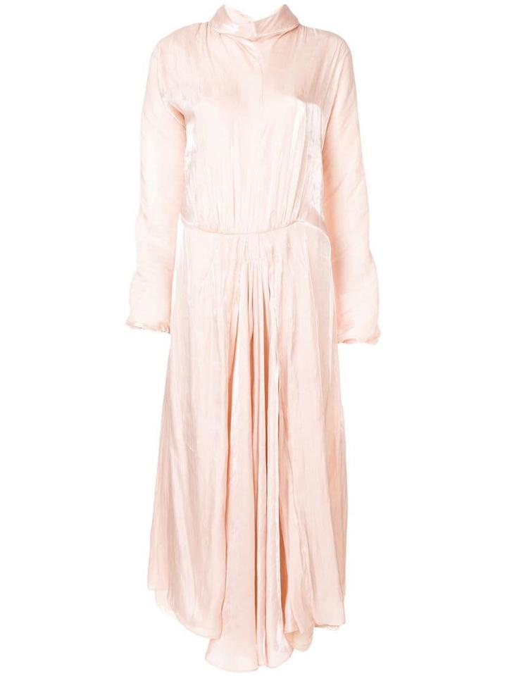 Prada Pleated Midi Dress - Neutrals