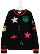 Stella Mccartney Kids Teen Star Intarsia Jumper - Black