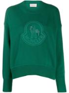 Moncler Logo Embroidered Jumper - Green