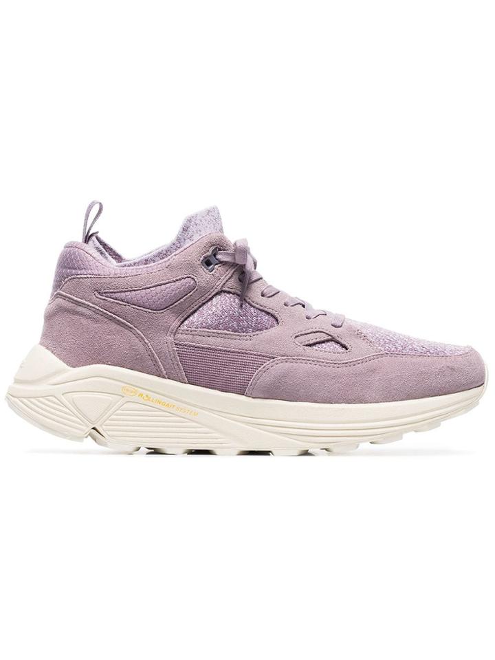 Brand Black Purple Aura Leather Sneakers
