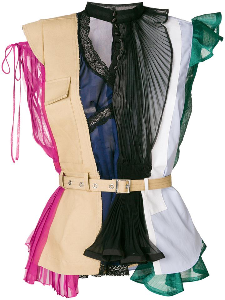 Sacai Mixed Top Blouse - Multicolour