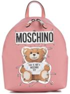 Moschino Medium Teddy Logo Backpack - Pink & Purple