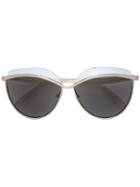 Emilio Pucci - Metallic Frame Sunglasses - Women - Acetate/metal - One Size, Nude/neutrals, Acetate/metal