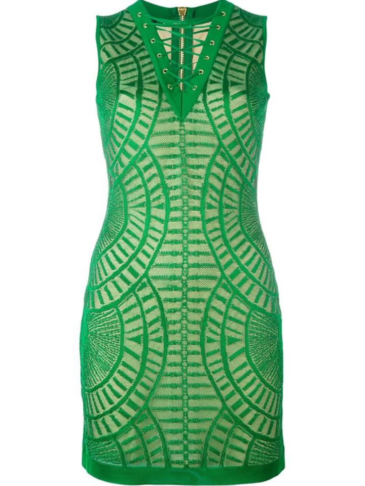 Balmain Lace Detail Fitted Dress