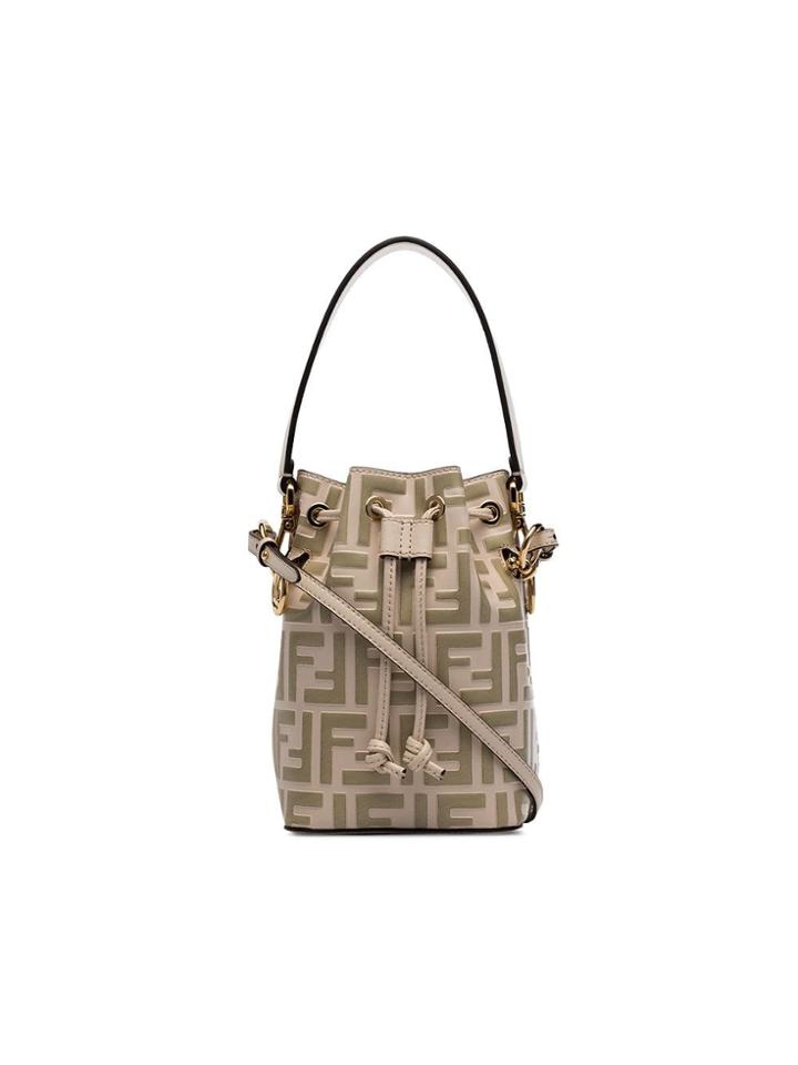 Fendi Beige Mon Tresor Logo-embossed Mini-bag - Neutrals