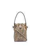 Fendi Beige Mon Tresor Logo-embossed Mini-bag - Neutrals