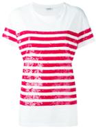 P.a.r.o.s.h. Sequin Stripes T-shirt, Women's, Size: Medium, White, Cotton/pvc