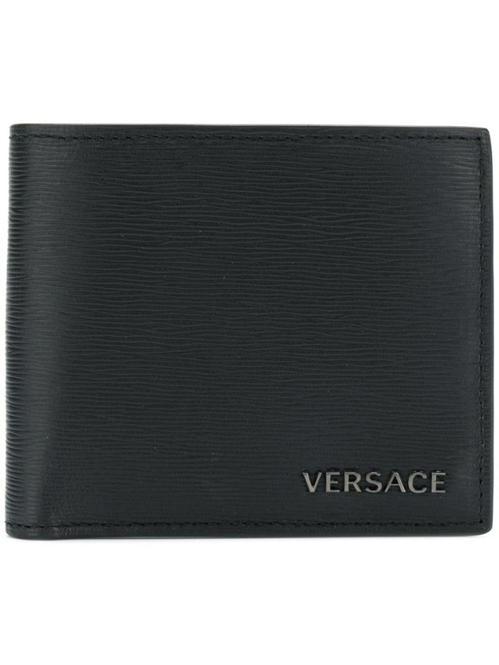 Versace Foldover Logo Wallet - Black
