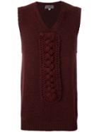 Yohji Yamamoto Vintage Braided Detail Knitted Vest - Red