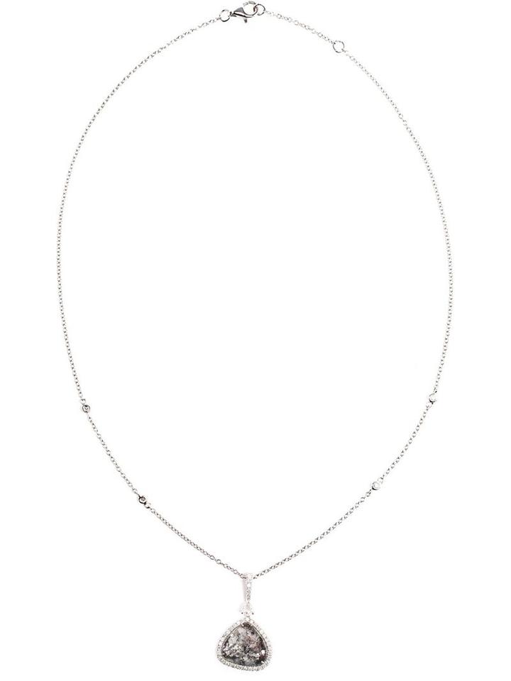 Saqqara 18k White Gold Sliced Diamond Necklace, Women's