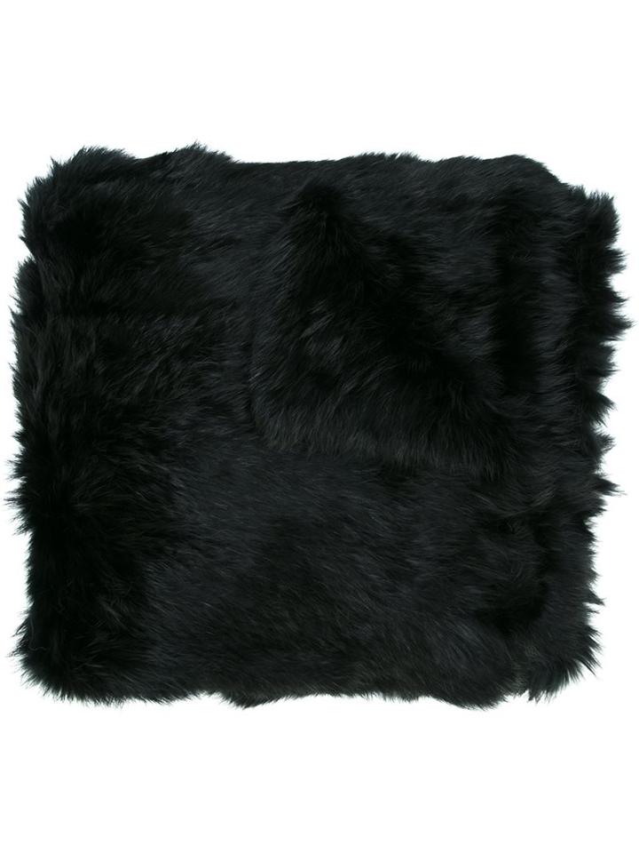 Yves Salomon Fur Scarf, Women's, Black, Rabbit Fur