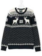 Ralph Lauren Kids Deer Knit Jumper - Blue