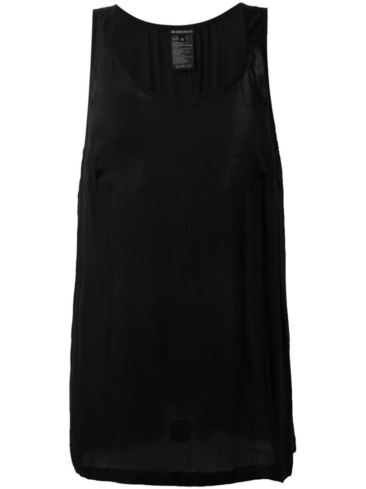 Ann Demeulemeester Classic Tank Top, Women's, Size: 38, Black, Viscose
