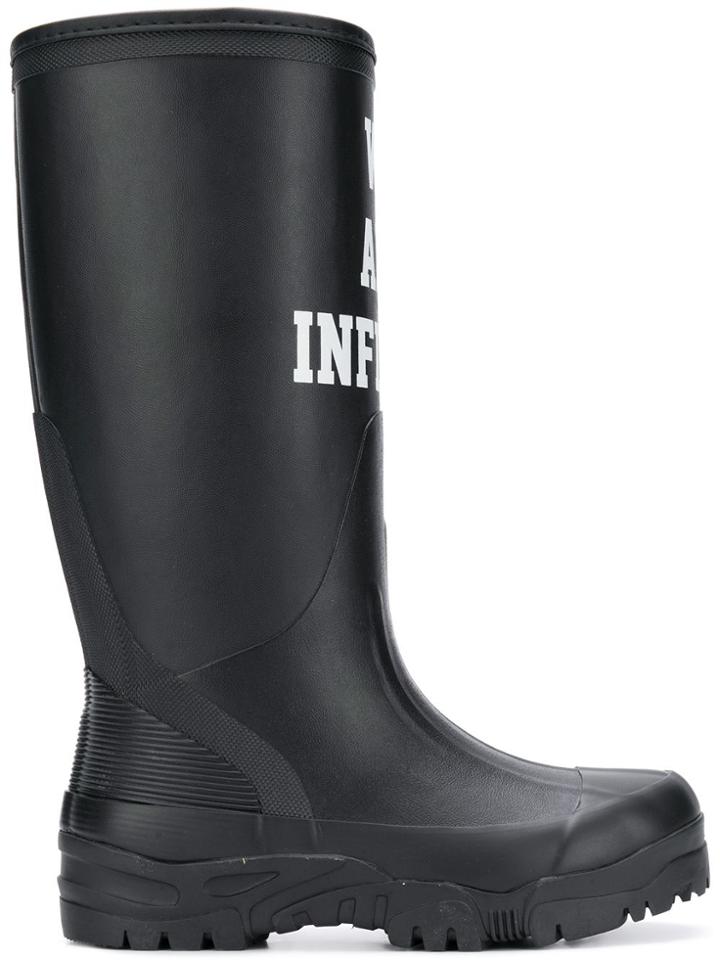 Undercover Slogan Waterproof Boots - Black