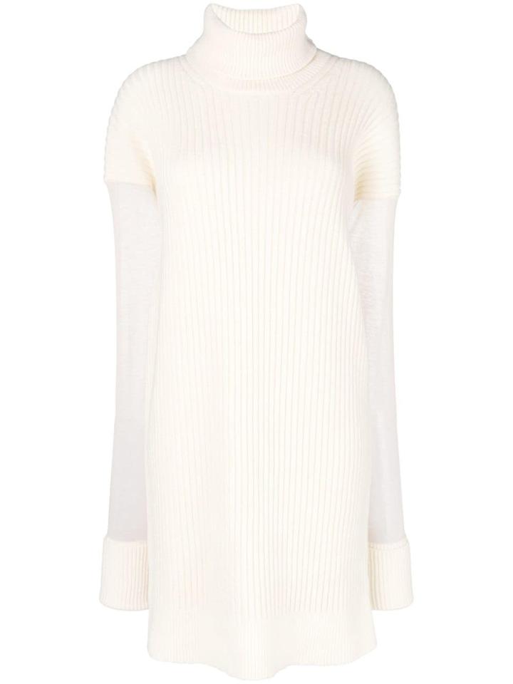 Maison Margiela Contrast Sleeve Oversized Knit Sweater - White