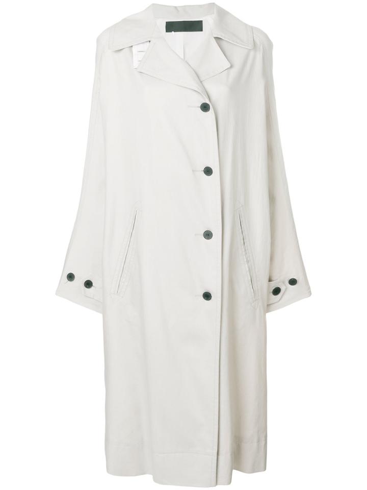 Haider Ackermann Long Buttoned Trench Coat - Grey