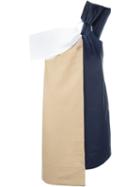 Jacquemus Asymmetric Mini Dress, Women's, Size: 38, White, Linen/flax/cotton