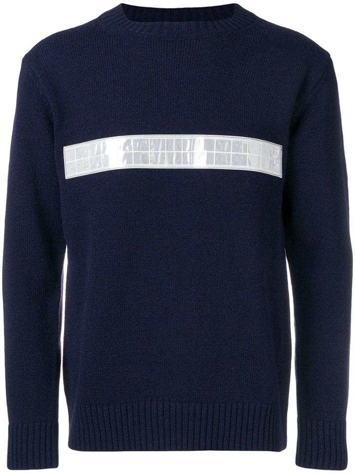 Junya Watanabe Stripe Front Sweater - Blue