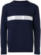 Junya Watanabe Stripe Front Sweater - Blue