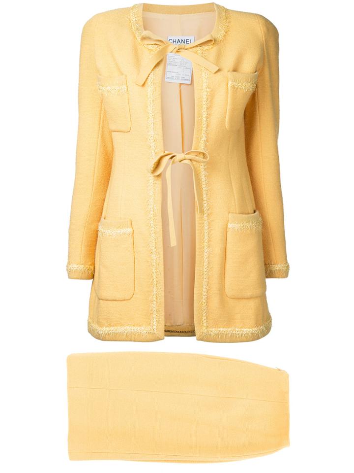 Chanel Vintage Jacket And Skirt Suit - Yellow & Orange
