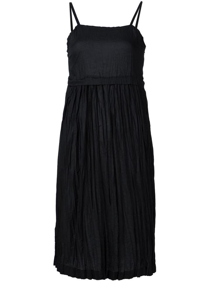 Comme Des Garçons Tricot Pleated Spaghetti Strap Dress, Women's, Size: Small, Black, Cotton/polyester