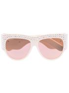 Gucci Eyewear Rhinestone-embellished Sunglasses - Neutrals