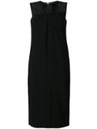 Max Mara Georgette Insert Midi Dress - Black