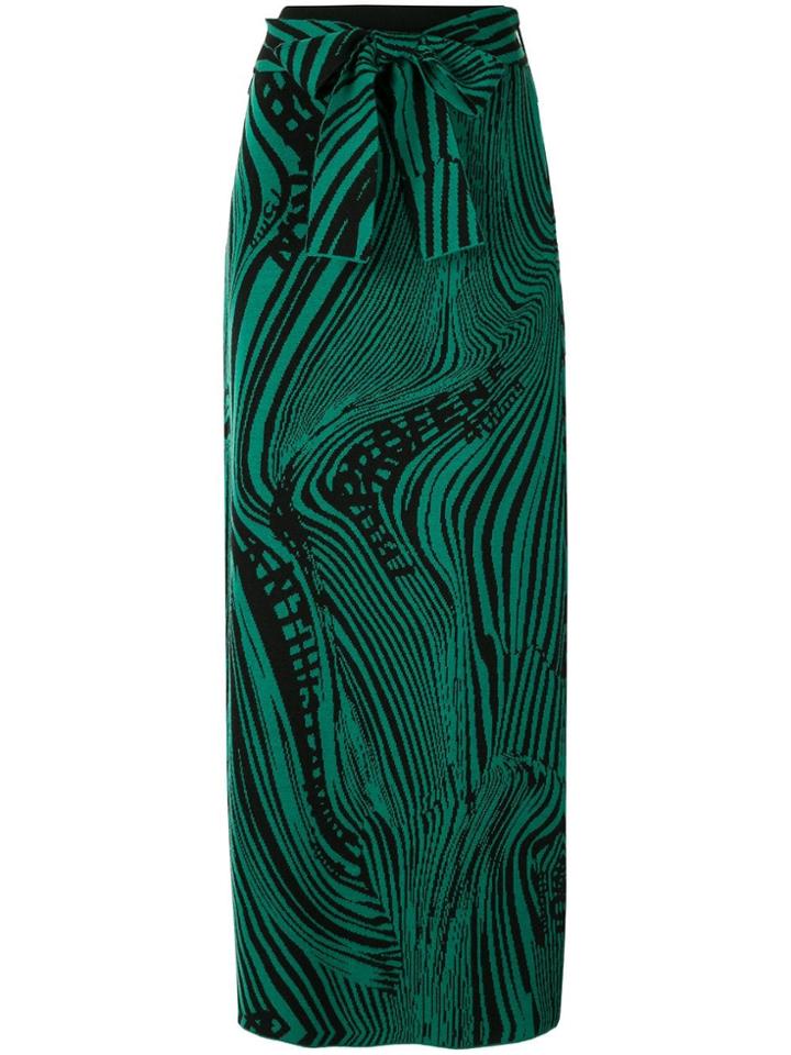 Rokh Intarsia Knit Skirt - Green