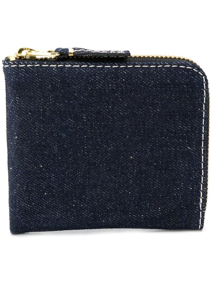 Comme Des Garçons Wallet Denim Zip Wallet - Blue
