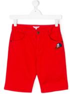 Little Marc Jacobs Patched Denim Shorts - Red