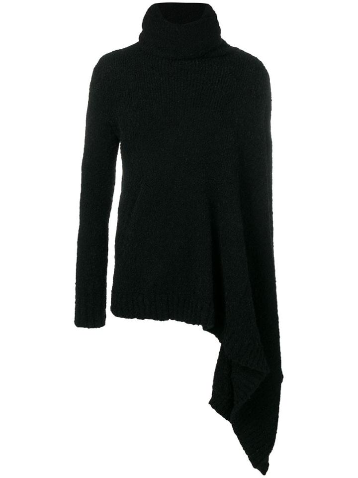 A New Cross Single Sleeve Poncho - Black