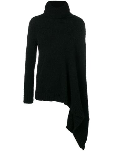 A New Cross Single Sleeve Poncho - Black