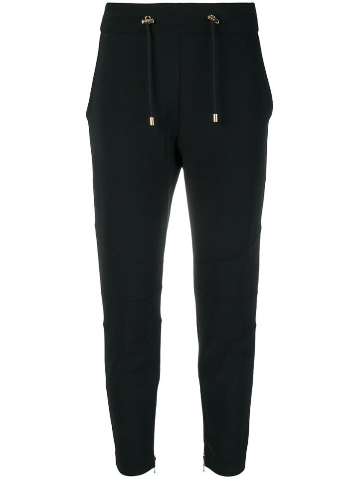 Balmain Cropped Skinny Trousers - Black