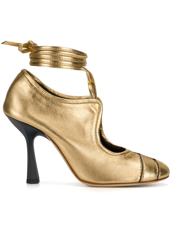 Marni High Heel Lace-up Pumps - Metallic