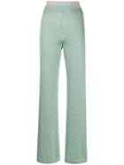 Missoni High Waisted Intarsia Knit Trousers - Blue