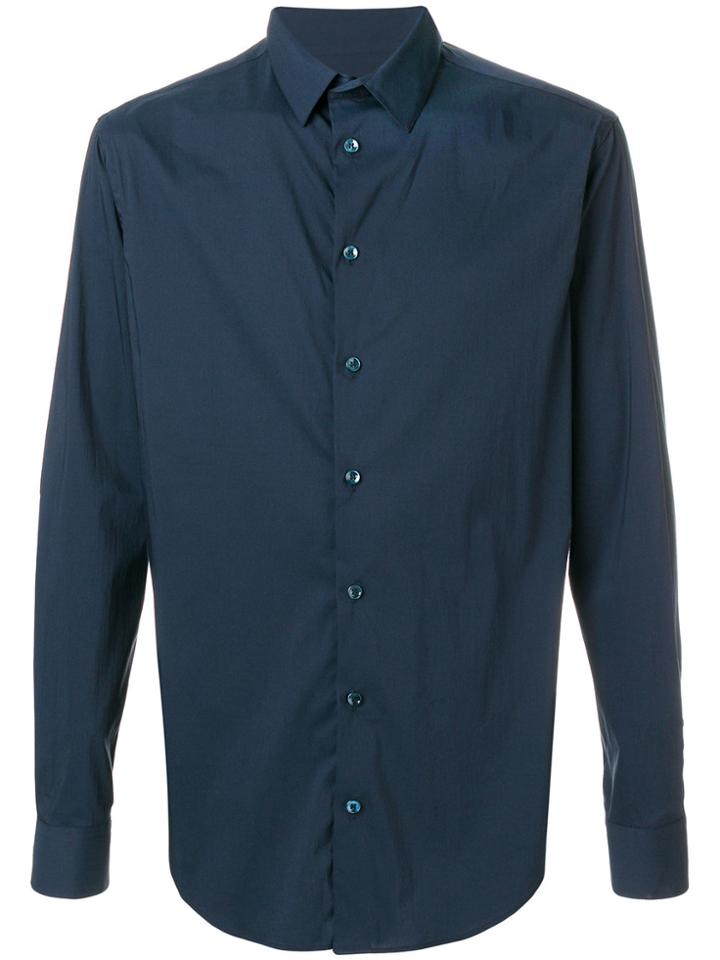 Giorgio Armani Slim Stretch Shirt - Blue