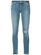 Paige Distressed Cropped Jeans, Women's, Size: 29, Blue, Cotton/polyester/spandex/elastane