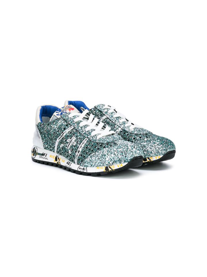Premiata Kids Teen Glittered Sneakers - Blue