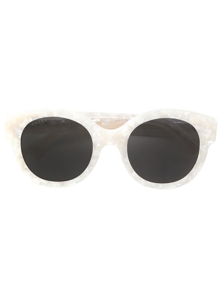 Gucci Eyewear Round Frame Sunglasses - White