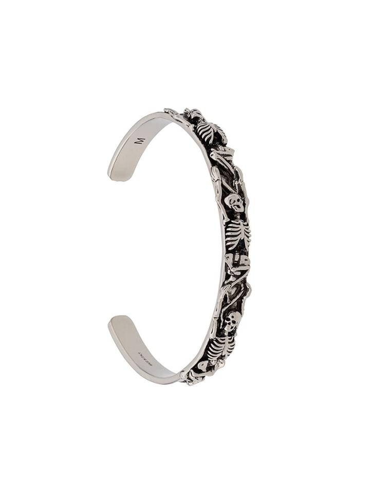 Alexander Mcqueen Dancing Skeleton Cuff - Silver