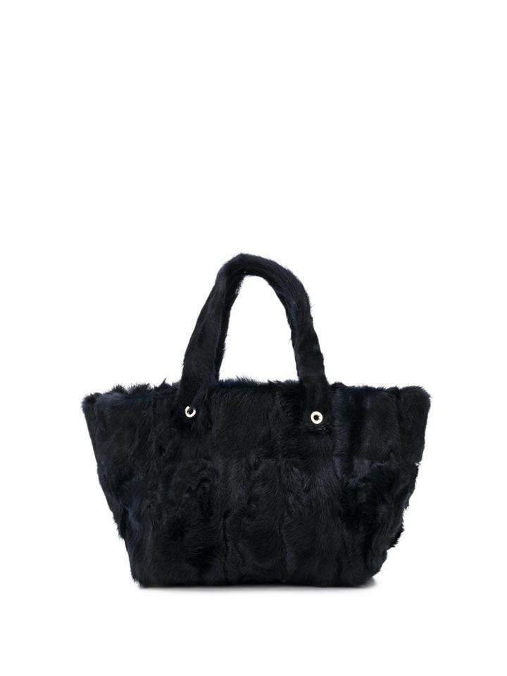 Ludovic De Saint Sernin Fur Trapeze Clutch - Black