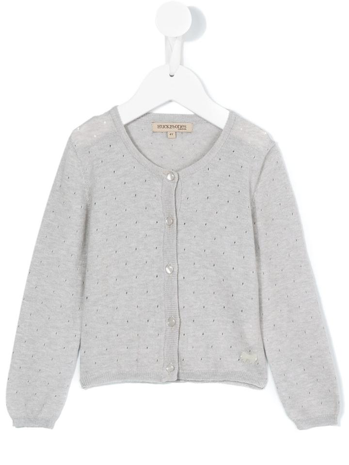 Hucklebones London - Whisper Pointelle Cardigan - Kids - Cotton/cashmere - 6 Yrs, Girl's, Grey