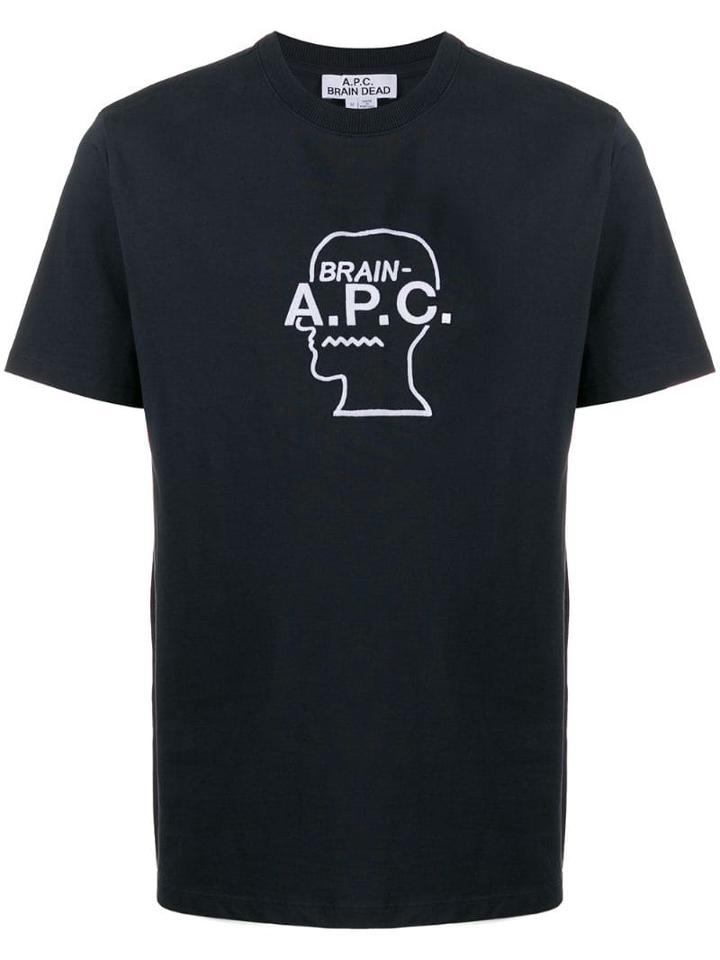 A.p.c. X Brain Dead Logo Print T-shirt - Blue