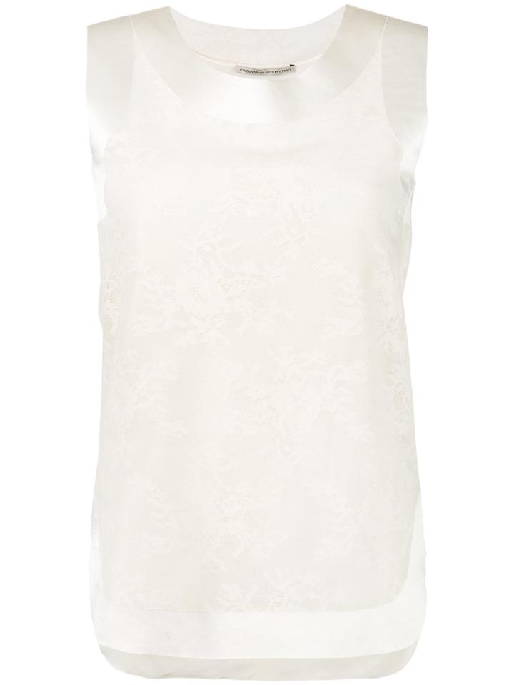 Ermanno Ermanno - Lace Double Top - Women - Silk/cotton/polyamide - 44, Nude/neutrals, Silk/cotton/polyamide