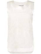 Ermanno Ermanno - Lace Double Top - Women - Silk/cotton/polyamide - 44, Nude/neutrals, Silk/cotton/polyamide
