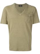 Dsquared2 Flap Pocket V-neck T-shirt, Men's, Size: Xl, Green, Cotton
