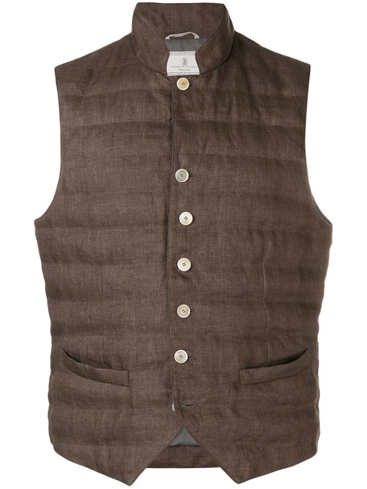 Brunello Cucinelli Linen Waistcoat - Brown